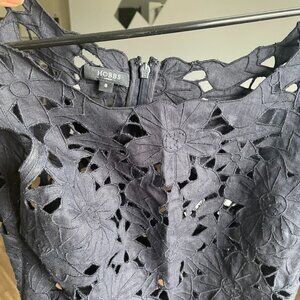 Hobbs London Flax/Linen Navy Dress Sz 4